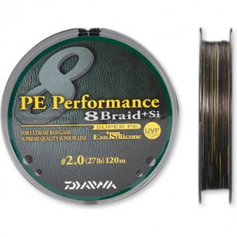 Плетеная леска DAIWA PE Performance 8 Braid + Si / #2 (12,5 кг) - 120м (тёмно-коричневая)